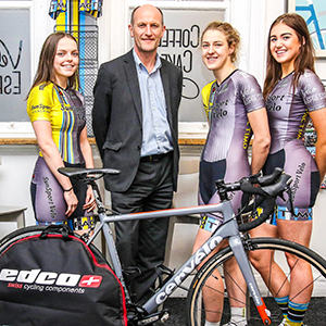 Chris-Bishop,-managing-partner-of-Slater-Heelis,-with-Sun-Sport-Velo-women's-cycle-team